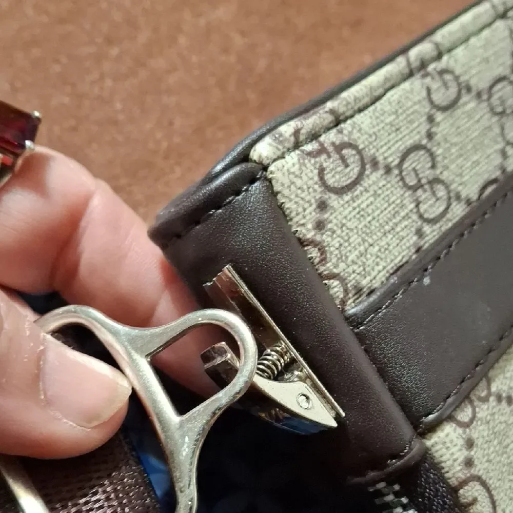 Gucci Beige and Brown Messenger Bag